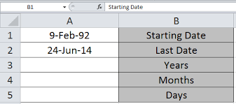 Calculating Number Of Days Months And Years Between Dates In Microsoft Excel