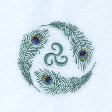 I used only this three stitches ( chain stitch, beads stitch. Peacock Feather Circle Embroidery Design Annthegran Com