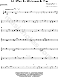 Download sheet music for jazz. Mariah Carey All I Want For Christmas Is You Sheet Music Trumpet Solo In C Major Download Print Sku Mn0124267