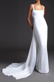 Sophie Turner Wore A Minimal White Dress To Her Pre Wedding Party Wedding Dress Necklines Stunning Wedding Dresses Square Neckline Dress