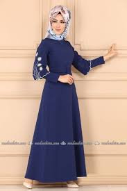 Modaselvim Elbise Kollari Nakisli Kemerli Elbise Ukb5034 Indigo Fashion Outfits Dresses