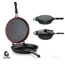 Equipped with original silicone sealing ring and 4000gs magnetic lock device, the food can be kept. 2 In 1 Double Sided Grill Pan And Pressure Cooker With Extra Glass Lid