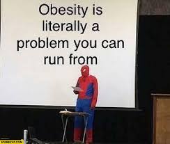 Obesity Is Literally A Problem You Can Run From Fat Spiderman Starecat Com