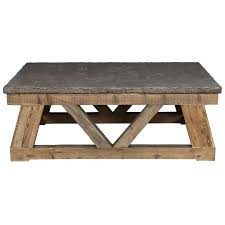 Stone Top Plank Style Coffee Table English Country Home Coffee Table Country House Decor Decor