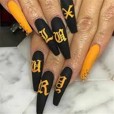 Pegatinas de 3d para uñas. Letras 3d Nail Art Apliques Para Unas Dorados Letras Negras Personaje Pegamento Calcomania Decoracion De Unas Diy Pegatinas Y Calcomanias Aliexpress