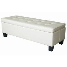 Amazon Com White Leather Tufted Storage Bench Ottoman Home Kitchen Storage Ottoman Bench Tufted Storage Bench Storage Bench
