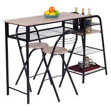 We feature kitchen and dining room furniture for casual meals, such as barstools that are great for the kitchen island or breakfast table that's a space saver. Hot Sale 3 Pieces Pub Metal Frame Breakfast Table Sets With Storage Rack Buy Breakfast Table Sets 3 Pieces Dining Room Sets Pub Breakfast Table Sets Product On Alibaba Com