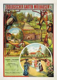 Riffly 1904 Muhlouse Zoo Reiseposter Jahreskarte Zoologischer Garten