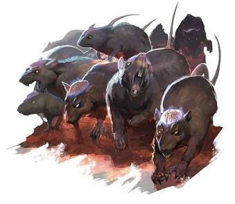 Cranium Rats: Sigil's hive-mind pests, AI generated