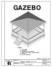 Building a rectangular gazebo roof is a complex project, as it involves a lot of cuts. 4 Sided Gazebo Hip Roof Building Plans Blueprints 12 Do It Yourself Diy Gazebo Plans Gazebo Roof Gazebo Blueprints
