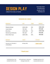 Navy Blue Yellow Simple Invoice - Templates by Canva