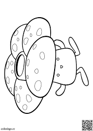 Print venomoth coloring page (color). 045 Vileplume Coloring Pages Pokemon Coloring Pages Colorings Cc