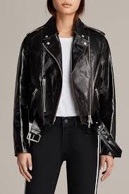 Allsaints New Arrivals Rigby Payton Biker Crafted In Luxuriously Patent Lamb Leather The Rigby Payt Leather Jackets Women Leather Jacket Fur Leather Jacket