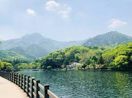 🌳 #Gumi (#구미) 1⃣ 🌳 Notre excursion commence au réservoir Geumoji (금오지) ! 💦🌺🌷 Pour s'y rendre, il suffit de prendre un taxi devant la gare de Gumi et vous y arriverez