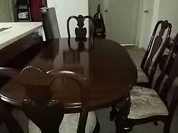 Ethan Allen Georgian Court Dining Table Table Includes Two 18 Inch Leafs 6 Armless Chairs And One With Arms The Table Seat Table Seating Georgian Court Table