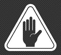 Hd Outline Hand Stop Silhouette On White Triangle Road Sign Png Triangle Road Signs Outline Png