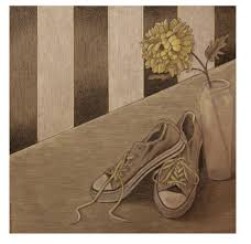 It would be easy to look at a drawing or painting of flowers and draw them instead of looking at natural flowers. Converse And Flower Pencil Drawing On Behance