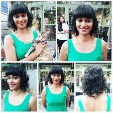 Curly Indian Bob With Bangs Bob Hairstyles Indian Hairstyles Hair Styles