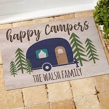 Personalized welcome mats for campers. Happy Campers 18x27 Personalized Doormat For The Home