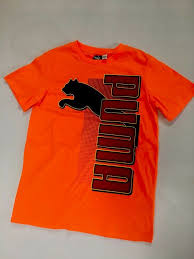 Black And Orange T Shirt Puma Orange Black Logo Youth Size L 14 16 Fashion Clothing Shoes Accessories Kidsclothingshoesaccs Boy Orange T Shirts Red And Blue Logo Shirt Designs