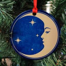 Boho Moon Phases Glass Ornament, Sun and Moon Christmas Tree Ornament, 90s  Celestial Style Gift for Friend, Gift for Wife