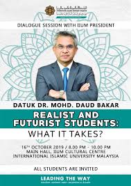 Mohd daud bakar also serves as a shariah board member of various global financial institutions, including: Office Of The Deputy Rector Sdce On Twitter Assalamualaikum Wrt Wbt To All Iium Students Lets Meet And Have A Dialogue Session With Ybhg Datuk Dr Mohd Daud Bakar President Of Iium