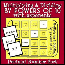 Multiplying And Dividing Decimals By Powers Of 10 Included Exponents Ten Games In 1 Powers Of 10 Dividing Decimals Decimals