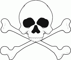 Vector cartoon skull and cross bones isolated illustration on a white background. Skull And Cross Bone Coloring Pages Free Coloring Home