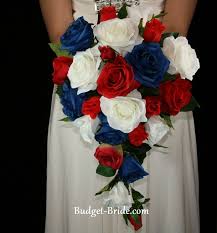 Captain America Colors Bridesmaid Wedding Bouquet Idea Blue Wedding Flowers Blue Wedding Bouquet Patriotic Wedding