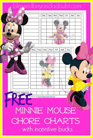Free Minnie Mouse Chore Charts Chore Chart Kids Reward