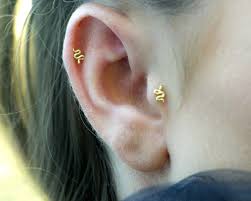 Dainty gold stud earrings, four leaf clover tiny flower studs, cz studs, tragus and cartilage earring, minimalist earrings,multiple piercing. Gold Tragus Earring Tragus Piercing Jewelry Tragus Stud Etsy Tragus Earrings Tragus Piercing Jewelry Tragus Piercings