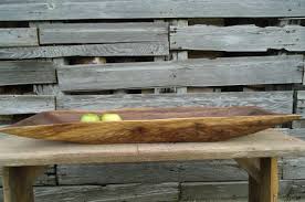 Large Black Walnut Wood Bowl Long Wood Bowl Table Centerpiece Wooden Bowl Artwork Hand Carved Wood Bo Black Walnut Wood Wood Bowls Carving Walnut Wood