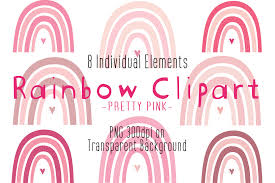 Clipart shapes unicorn, clipart shapes unicorn transparent. Pink Rainbow Clipart Boho Rainbows Baby Girl Nursery Valentines Png By Ab Digital Design Thehungryjpeg Com