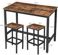 Enjoy free delivery over £40 to most of the uk, even for big stuff. Vasagle Alinru Bar Table Set Bar Table With 2 Bar Stools Kitchen Counter With Bar Chairs
