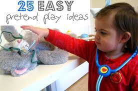 Toddlers are naturally active and generally are walking, running, kicking, and older toddlers can toss the balls into a basket. 25 Easy Pretend Play Ideas No Time For Flash Cards Dramatic Play Preschool Pretend Play Toddler Activities