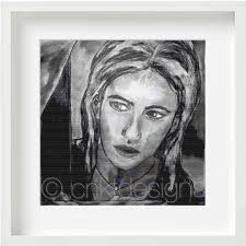 Cross Stitch Pattern Crawl, Monochrome Art Portrait Cross Stitch Pattern,  Counted Cross Stitch Pattern, Modern Cross Stitch Pattern