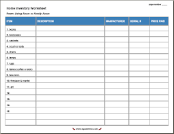 15 Free Printable Home Inventory Worksheets Squawkfox Home Inventory Inventory Printable Worksheets