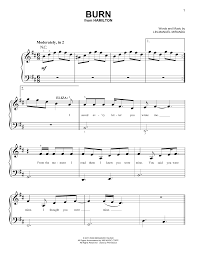 Burn From Hamilton Sheet Music Lin Manuel Miranda Easy Piano