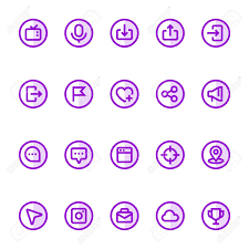 Twitch social media computer icons youtube video game, social media, purple, violet, logo png. Purple Color Outline Icons For Social Networks Royalty Free Cliparts Vectors And Stock Illustration Image 154192443