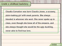 Jul 02, 2015 · understandable, though most of the time, it's never hinted or listed in most ocs but that would be plausible and give the character more reason and credit. How To Write A Backstory 11 Steps With Pictures Wikihow