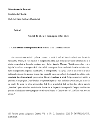 El reglementeaza respectarea principiilor si a normelor morale. Doc Codul De Etica Si Managementul Eticii Elena Adriana Dobrinoiu Academia Edu
