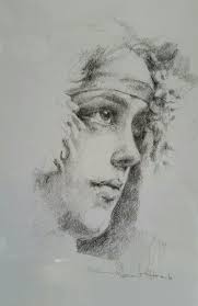 Charcoal Pencil Drawing Of Evelyn Nesbitt By Robin Mount Straub Drawings Pencil Portrait Drawing Pencil Drawings