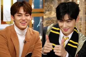 Today dispatch revealed that many celebrities (astro cha eunwoo, nct jaehyun, seventeen mingyu and bts jungkook) met at itaewon in the late of april. Seventeen S Mingyu Talks About His Friendship With Astro S Cha Eun Woo New Surprising Member Of The 97 Line Soompi