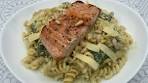 Pasta zalm met pesto in roomsaus - YouTube