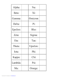 Printable elegant serif alphabet letter stencils. Greek Alphabet Chart 6 Free Templates In Pdf Word Excel Download