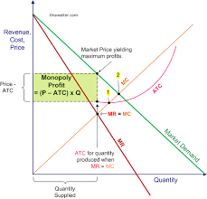 Diagram Showing How A Monopolist Sets Its Profit Maximizing Price By Finding The Market Price That Co Economics Lessons Microeconomics Study Teaching Economics