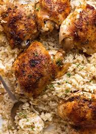 Oven Baked Chicken And Rice Recipe Recipetin Eats Oven Baked Chicken Garlic Butter Rice