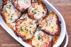An Easy Recipe For A Cheesy Eggplant Casserole In Which Roasted Eggplant Pizza Sauc Healthy Casserole Recipes Eggplant Recipes Easy Eggplant Casserole Recipe