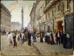 Jean Beraud La Sortie Des Ouvrieres De La Maison Paquin Rue De La Paix Vers 1902 Huile Sur Bois Jean Beraud Maison De The Paris Tableau