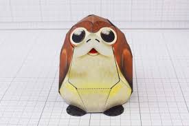Print And Build Your Own Porg From Star Wars Download This Free Paper Craft Toy Model And Diy Porg Porgs Paper Toys Star Wars Stars